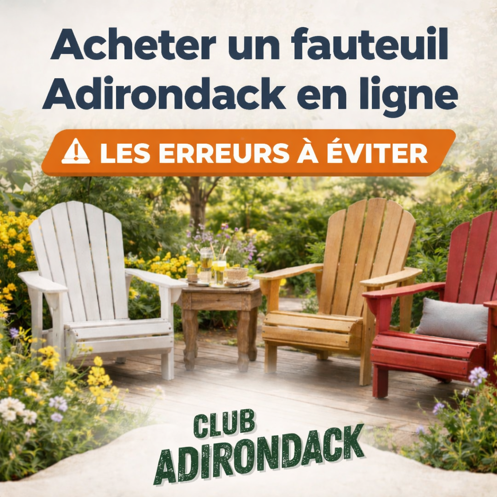 Article - acheter un fauteuil adirondack en ligne, les erreurs à éviter par Club Adirondack