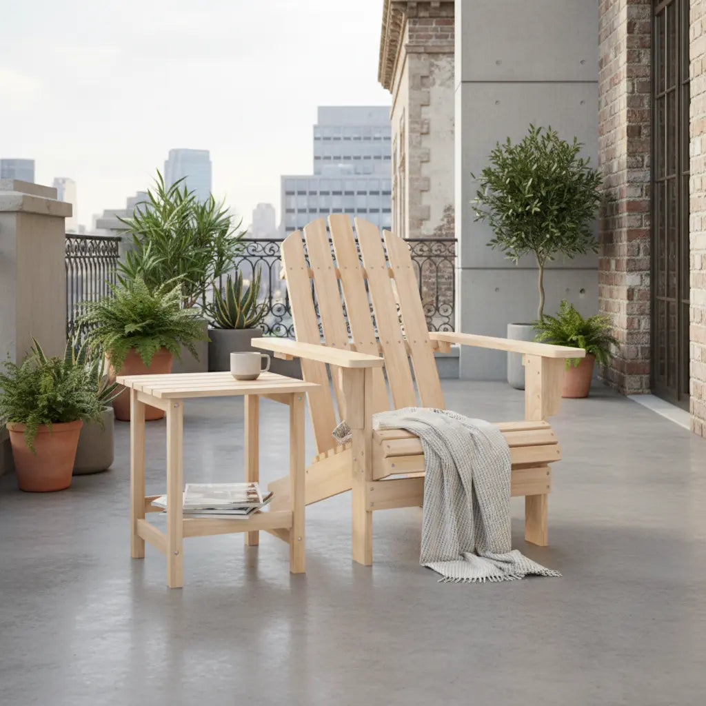 Ensemble de jardin de fauteuils adirondack posés au bord d'une piscine - le fauteuil authentique