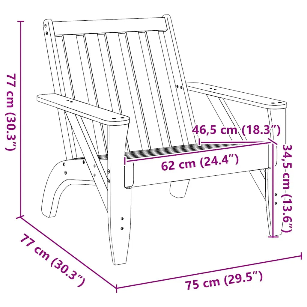 Chaise de jardin style Adirondack en bois de pin blanc - Photo 9