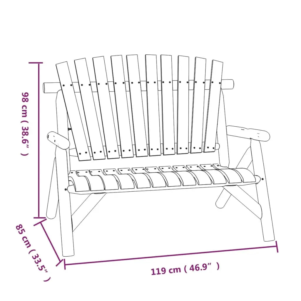 Banc de jardin 2 places style Adirondack en bois d'épicéa beige - Photo 6