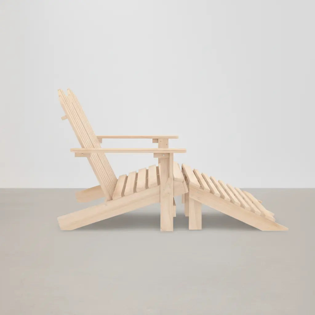 Banc de jardin style Adirondack 2 places + repose-pieds en bois de sapin beige - Club Adirondack photo 5