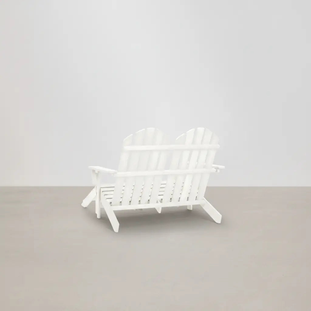 Banc de jardin style Adirondack 2 places + repose-pieds en bois de sapin blanc | Club Adirondack photo 3