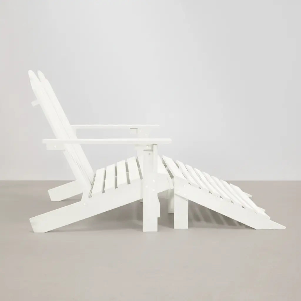Banc de jardin style Adirondack 2 places + repose-pieds en bois de sapin blanc | Club Adirondack photo 4