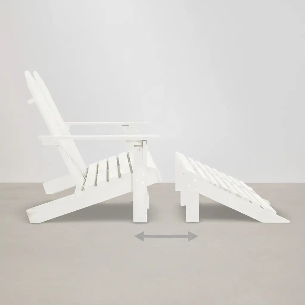 Banc de jardin style Adirondack 2 places + repose-pieds en bois de sapin blanc | Club Adirondack photo 5