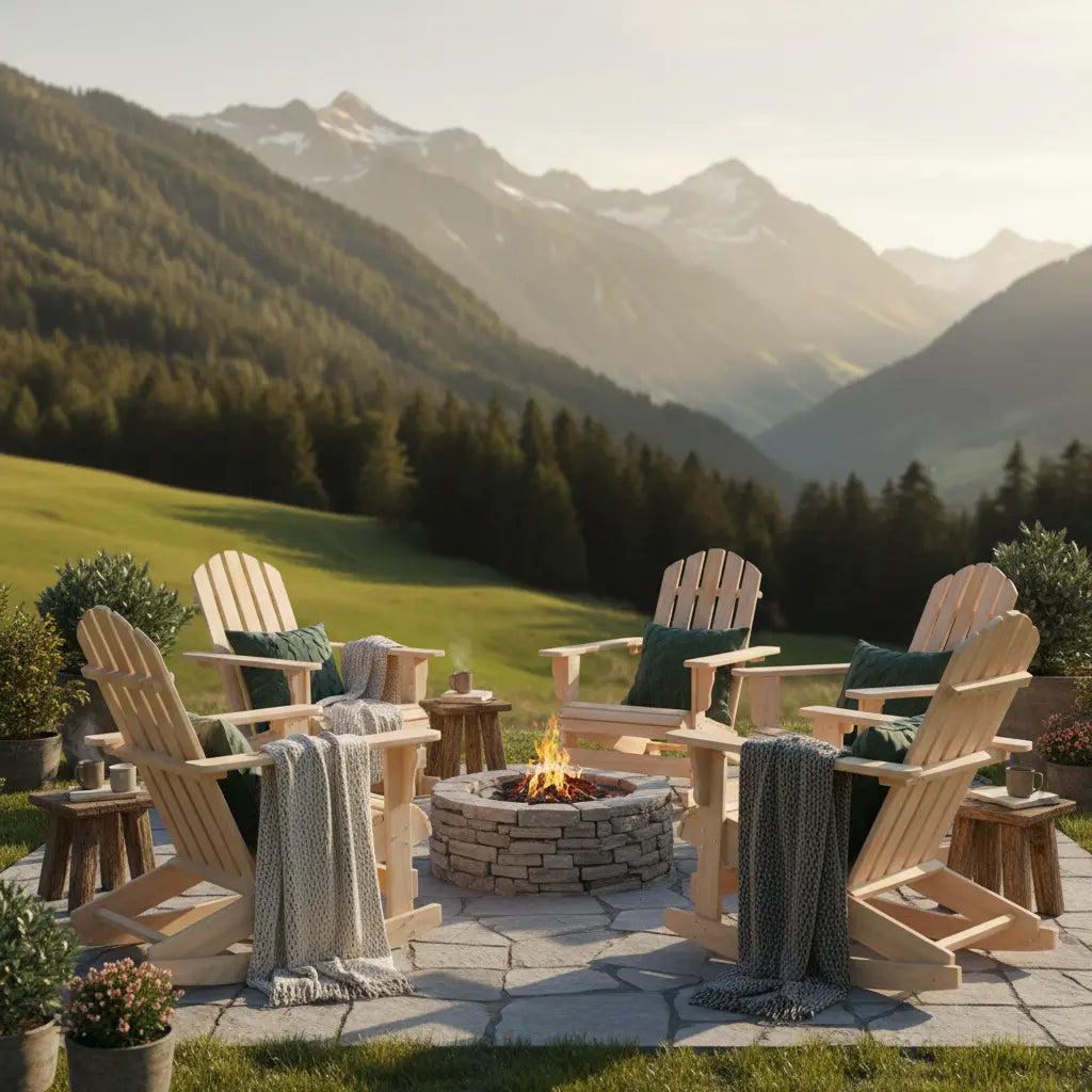 Chaise à bascule Adirondack en bois de sapin Beige | Club Adirondack photo 6