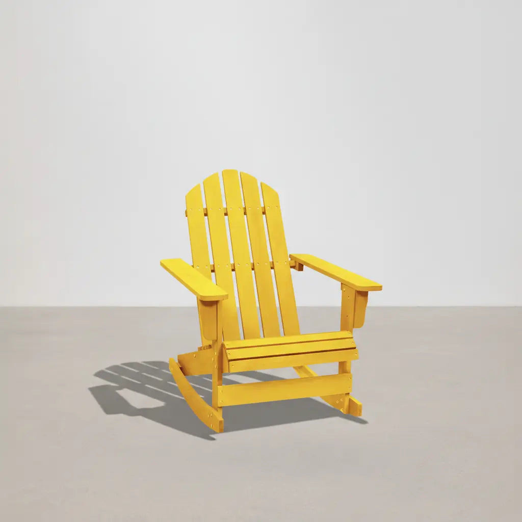 Chaise à bascule Adirondack en bois de sapin Jaune | Club Adirondack photo 1
