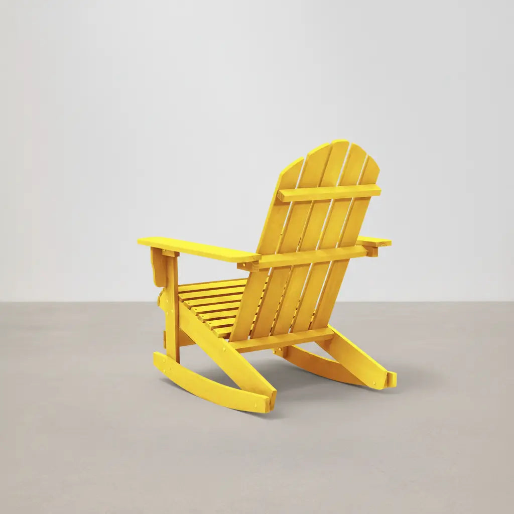 Chaise à bascule Adirondack en bois de sapin Jaune | Club Adirondack photo 3