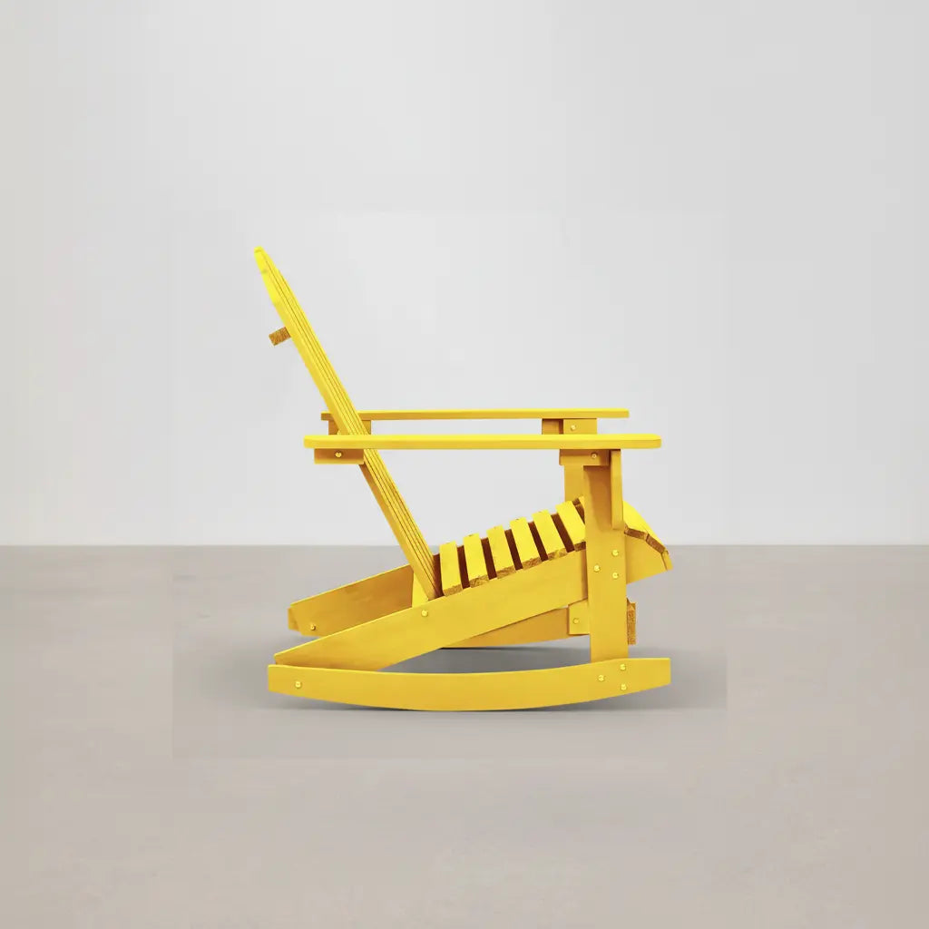 Chaise à bascule Adirondack en bois de sapin Jaune | Club Adirondack photo 5