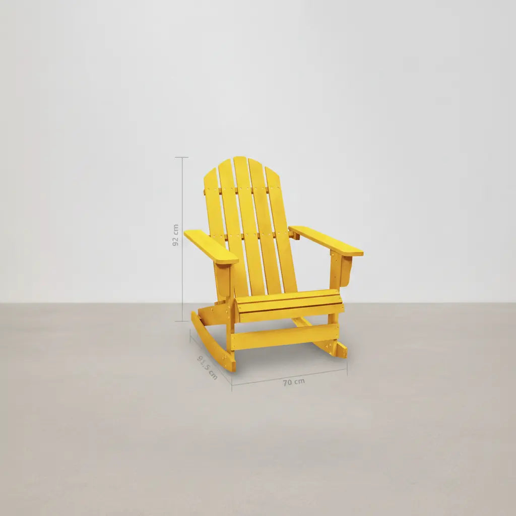 Chaise à bascule Adirondack en bois de sapin Jaune | Club Adirondack photo 6