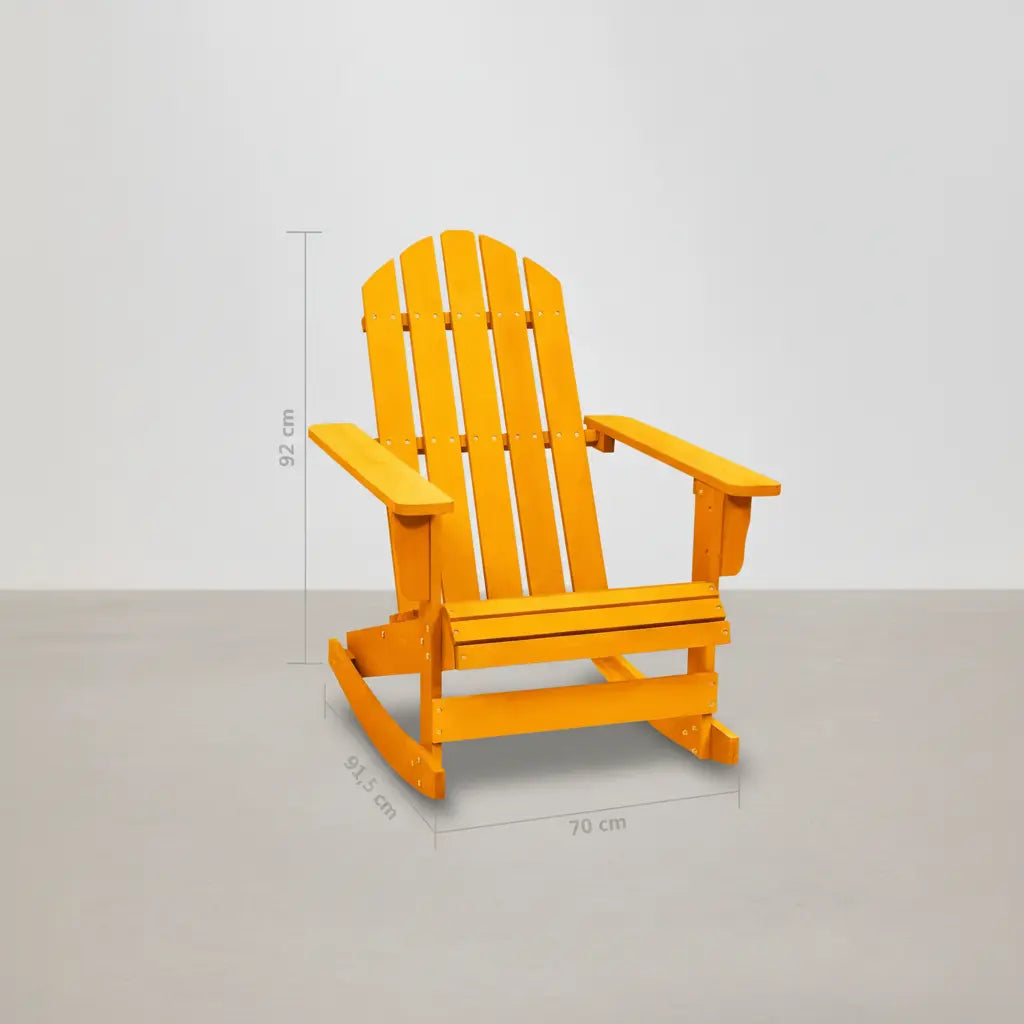Chaise à bascule Adirondack en bois de sapin Orange | Club Adirondack photo 4