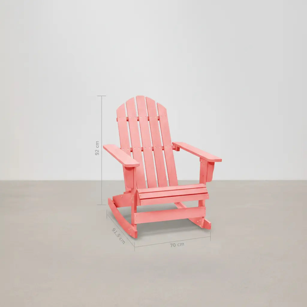 Chaise à bascule Adirondack en bois de sapin Rose | Club Adirondack photo 2