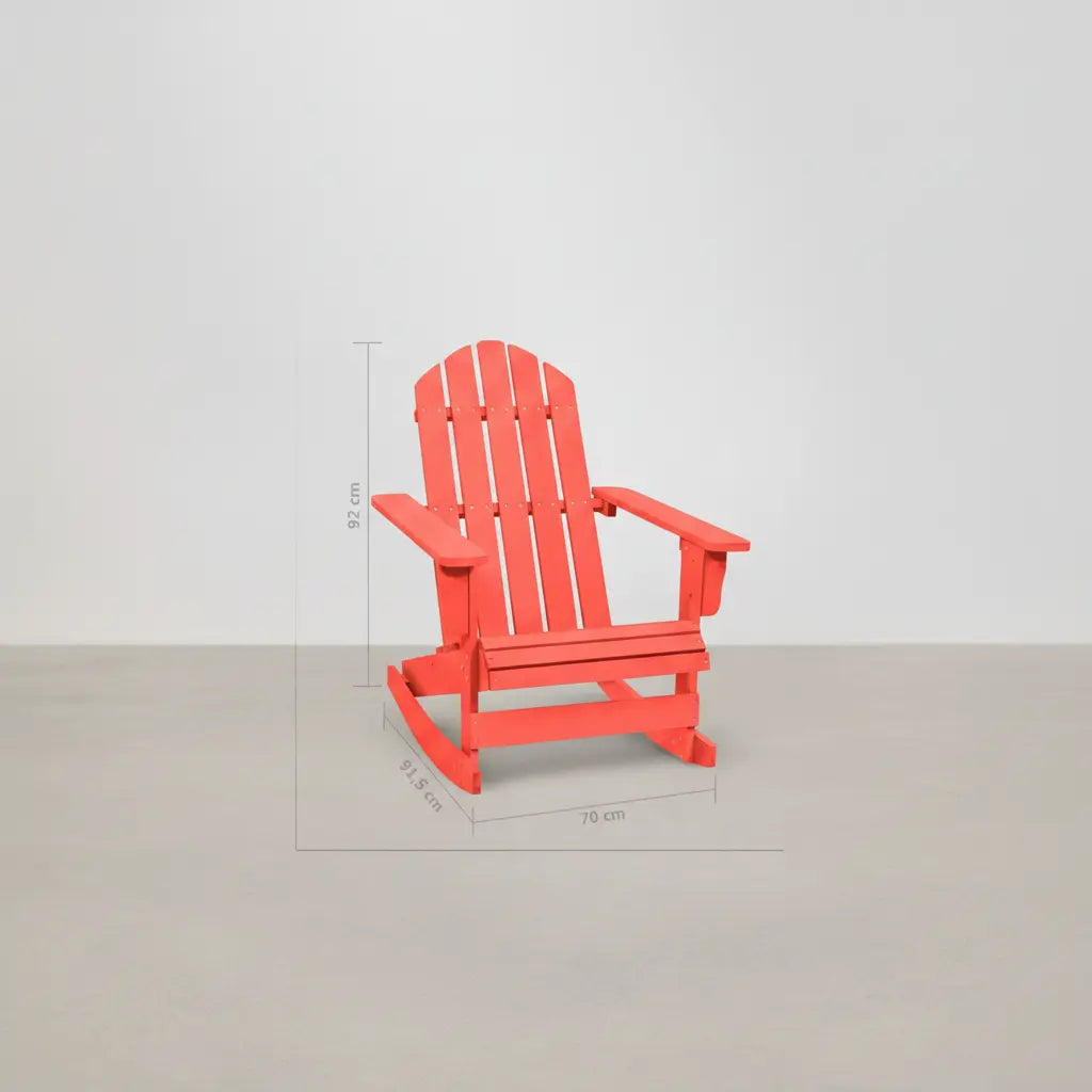 Chaise à bascule Adirondack en bois de sapin Rouge | Club Adirondack photo 5