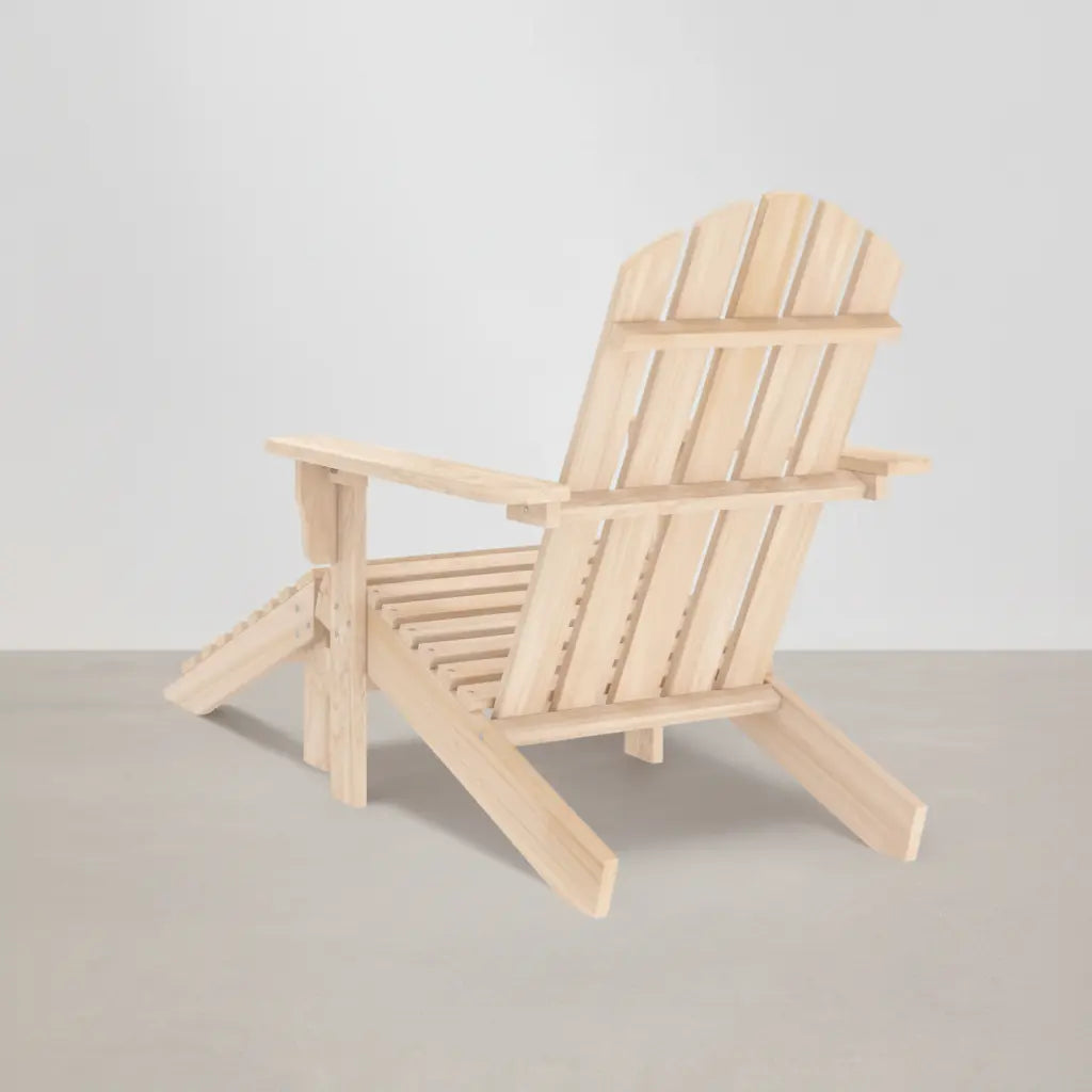 Chaise de jardin Adirondack + repose pieds en bois de sapin Beige - Club Adirondack photo 3