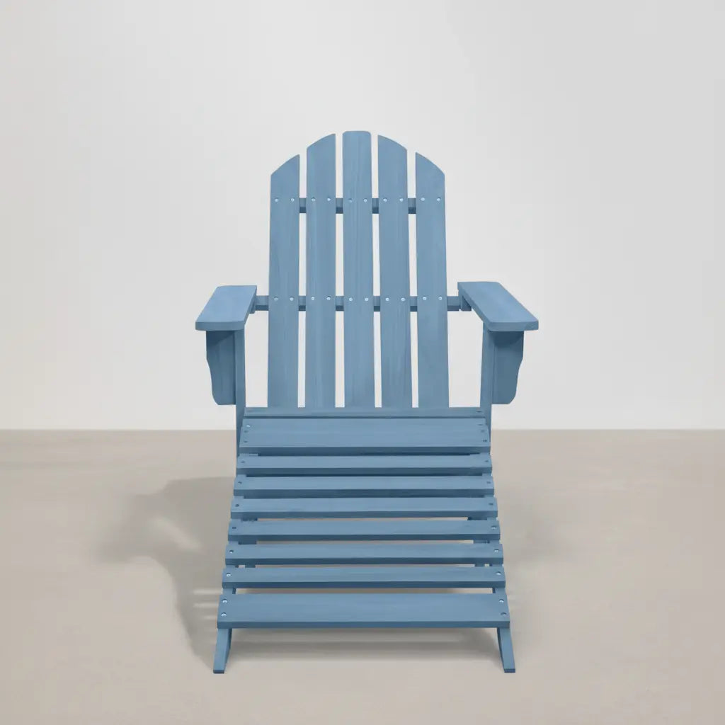 Chaise de jardin Adirondack + repose pieds en bois de sapin Bleu - Club Adirondack photo 3