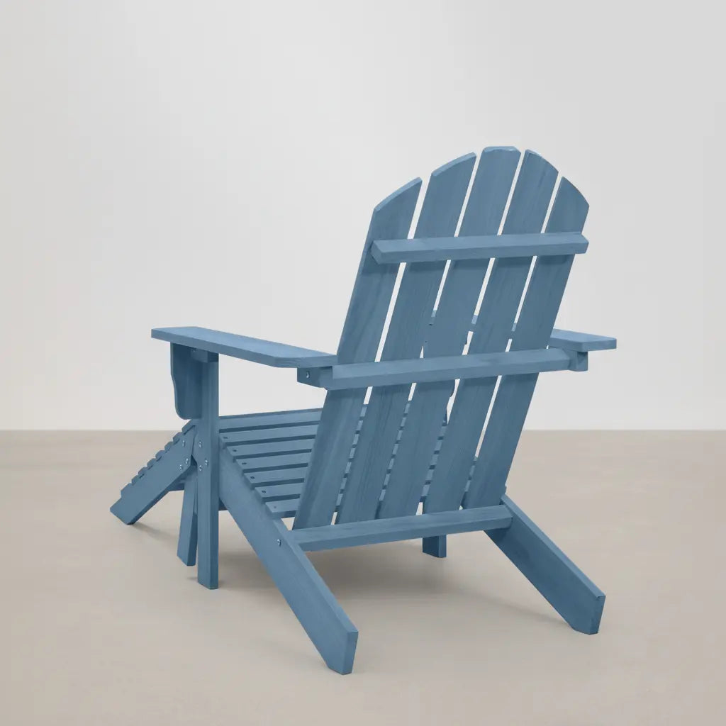 Chaise de jardin Adirondack + repose pieds en bois de sapin Bleu - Club Adirondack photo 4
