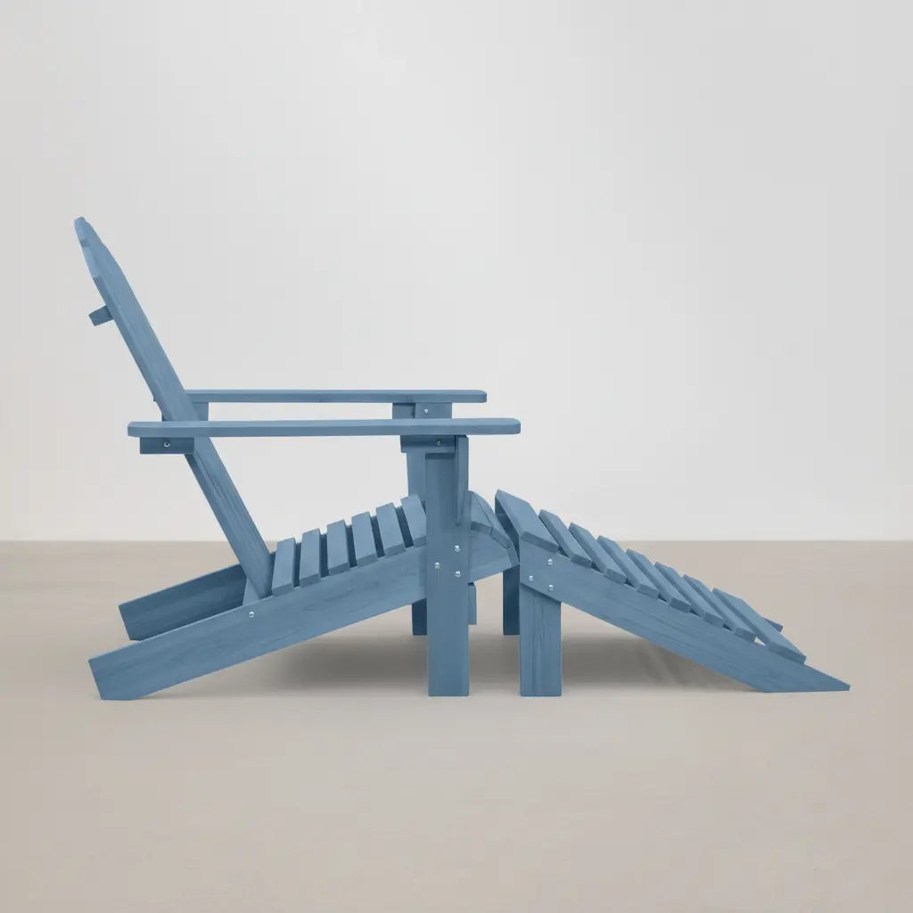 Chaise de jardin Adirondack + repose pieds en bois de sapin Bleu - Club Adirondack photo 5