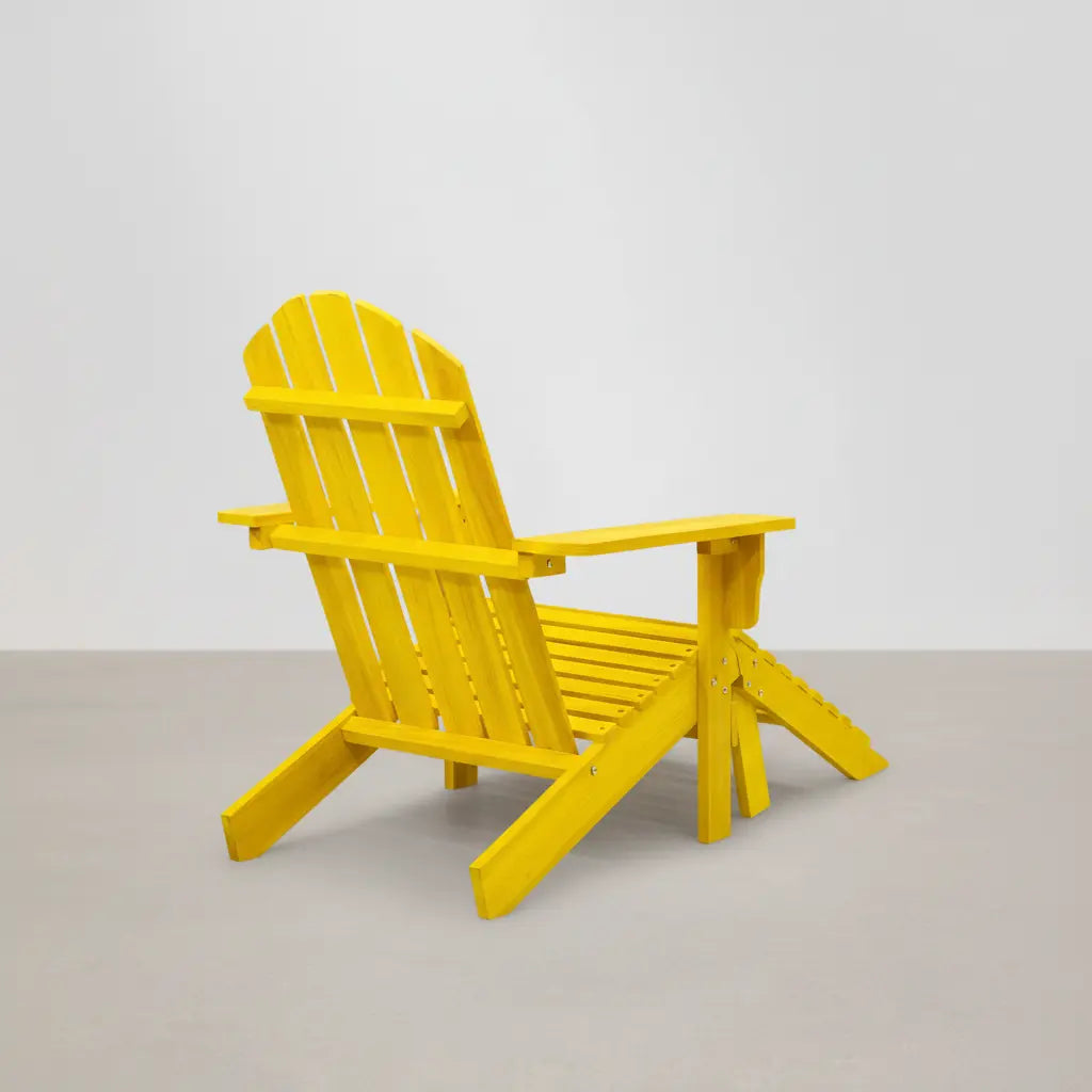 Chaise de jardin Adirondack + repose pieds en bois de sapin Jaune - Club Adirondack photo  3