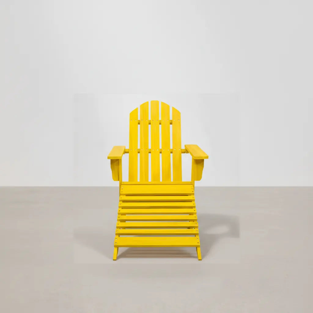 Chaise de jardin Adirondack + repose pieds en bois de sapin Jaune - Club Adirondack photo 4