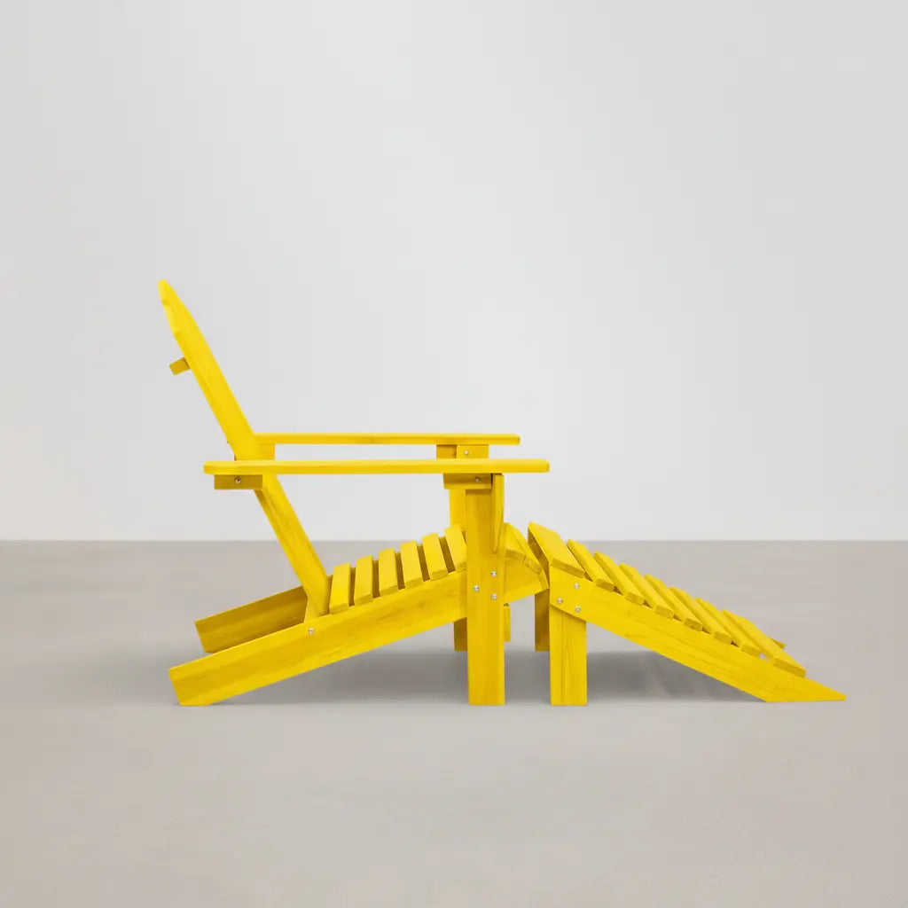 Chaise de jardin Adirondack + repose pieds en bois de sapin Jaune - Club Adirondack photo 5