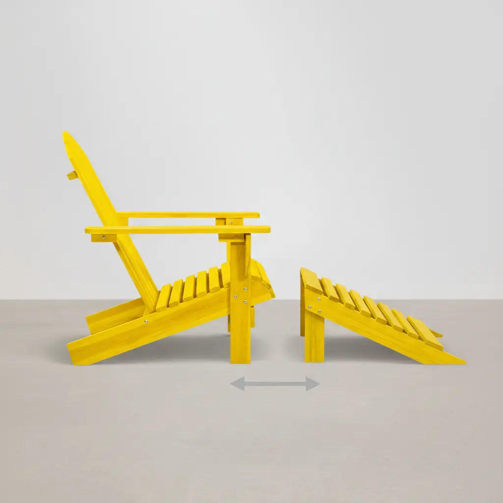 Chaise de jardin Adirondack + repose pieds en bois de sapin Jaune - Club Adirondack photo 6