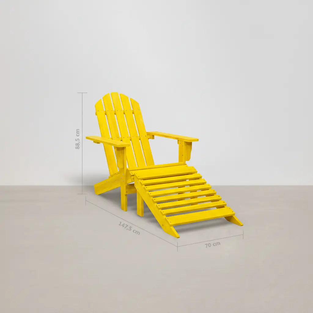 Chaise de jardin Adirondack + repose pieds en bois de sapin Jaune - Club Adirondack photo 9