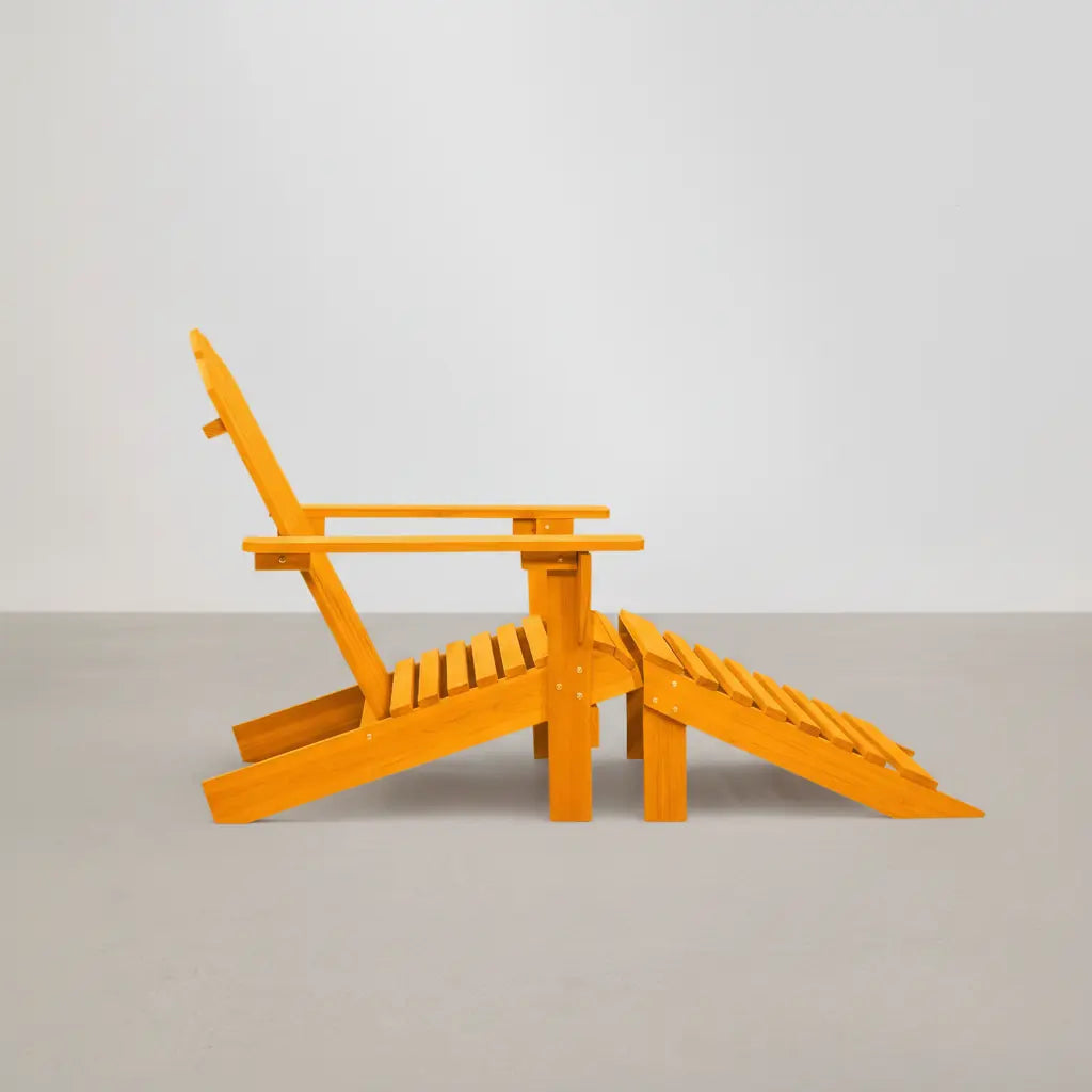 Chaise de jardin Adirondack + repose pieds en bois de sapin Orange - Club Adirondack photo 3