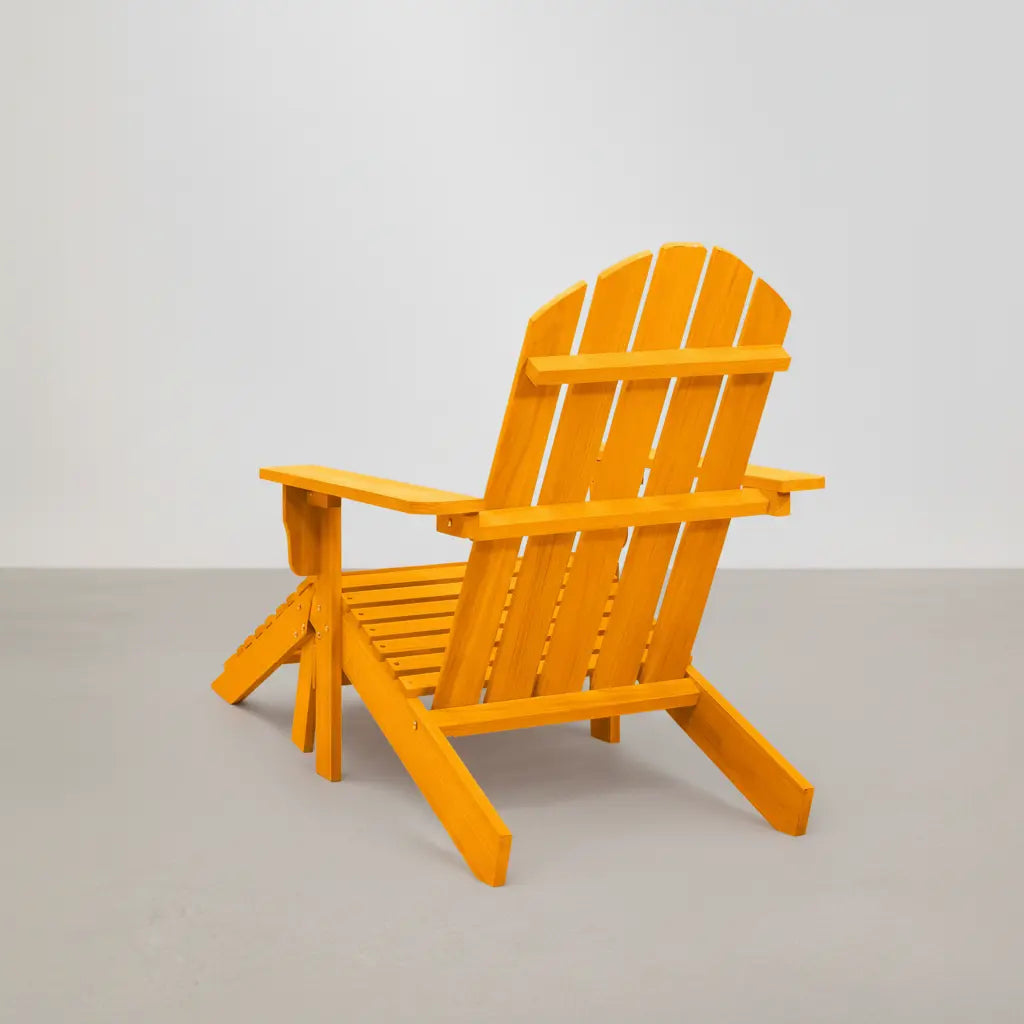 Chaise de jardin Adirondack + repose pieds en bois de sapin Orange - Club Adirondack photo 4