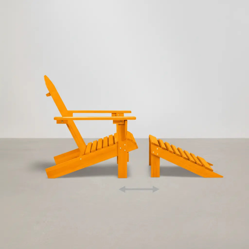 Chaise de jardin Adirondack + repose pieds en bois de sapin Orange - Club Adirondack photo 5