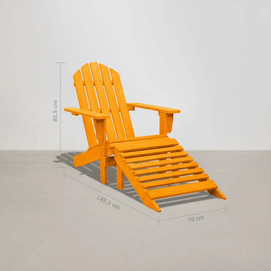 Chaise de jardin Adirondack + repose pieds en bois de sapin Orange - Club Adirondack photo 8
