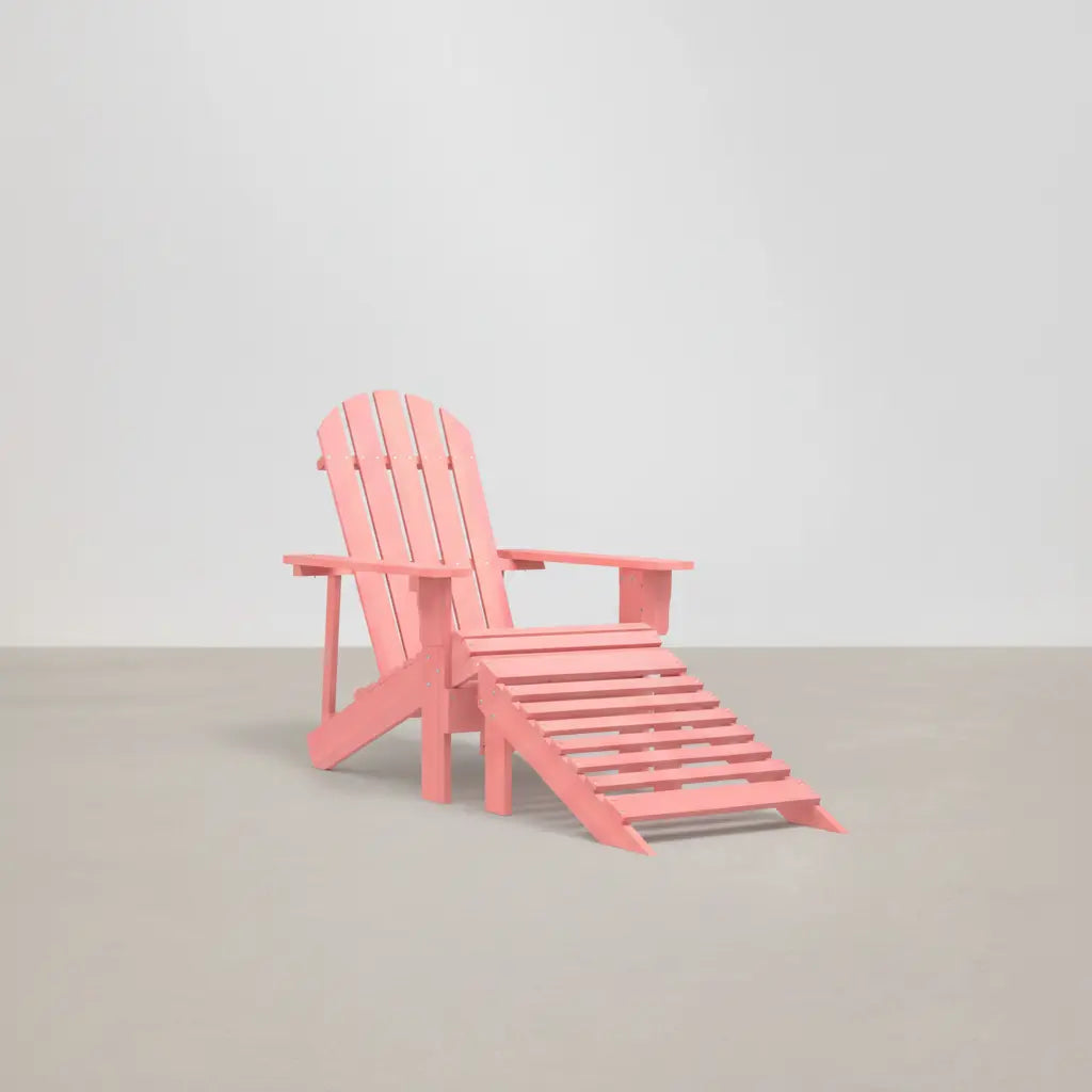Chaise de jardin Adirondack + repose pieds en bois de sapin Rose - Club Adirondack photo 1