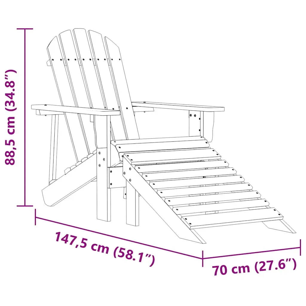 Chaise de jardin Adirondack + repose pieds en bois de sapin Rose - Club Adirondack photo 9