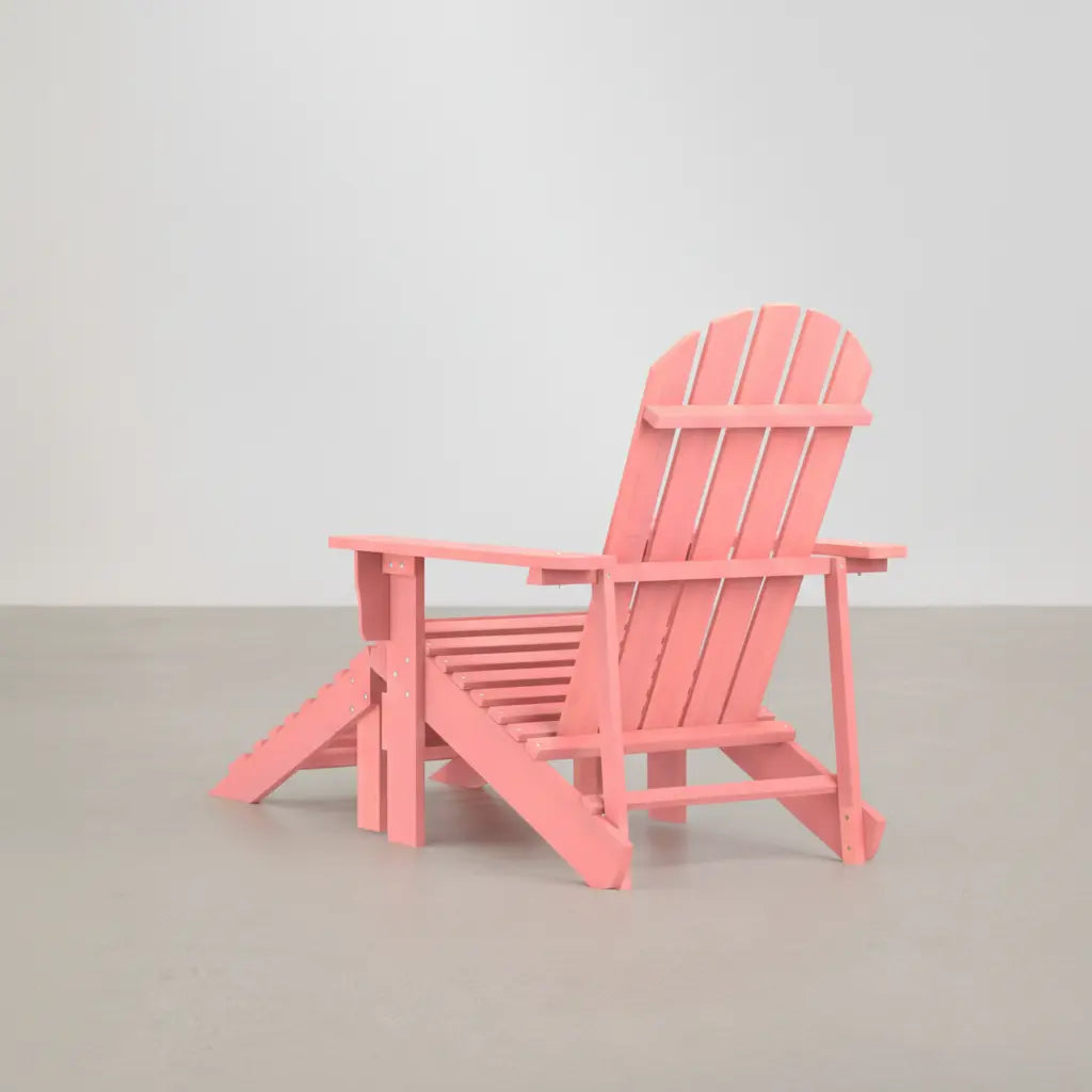 Chaise de jardin Adirondack + repose pieds en bois de sapin Rose - Club Adirondack photo 4