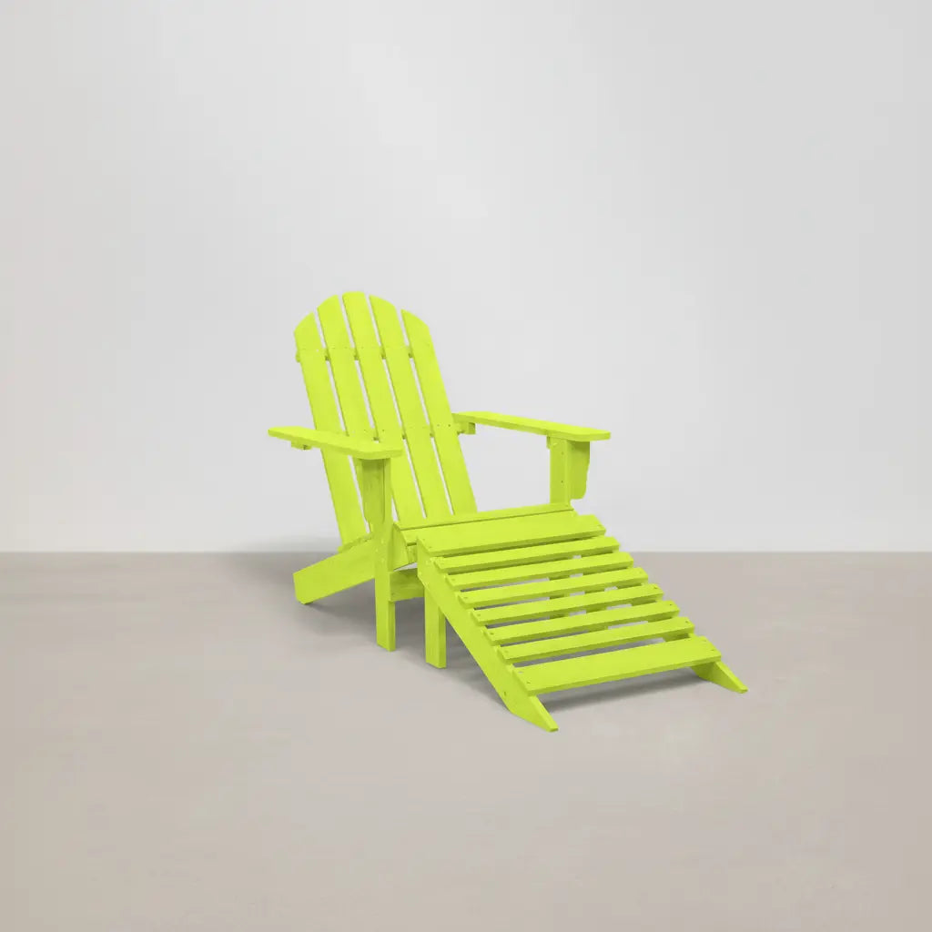 Chaise de jardin Adirondack + repose pieds en bois de sapin Vert - Club Adirondack photo 1