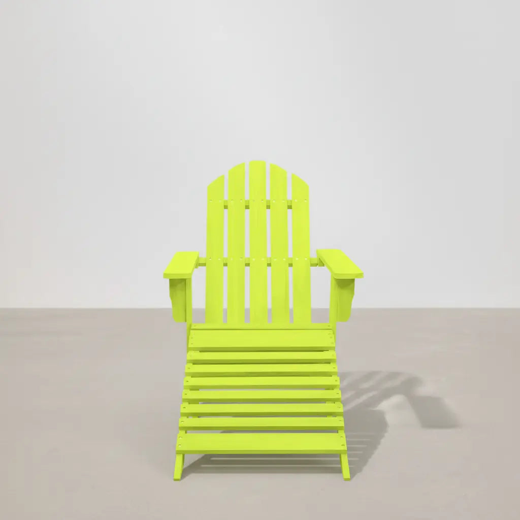 Chaise de jardin Adirondack + repose pieds en bois de sapin Vert - Club Adirondack photo 3