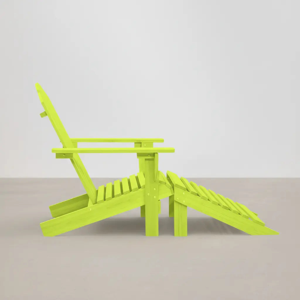 Chaise de jardin Adirondack + repose pieds en bois de sapin Vert - Club Adirondack photo 5