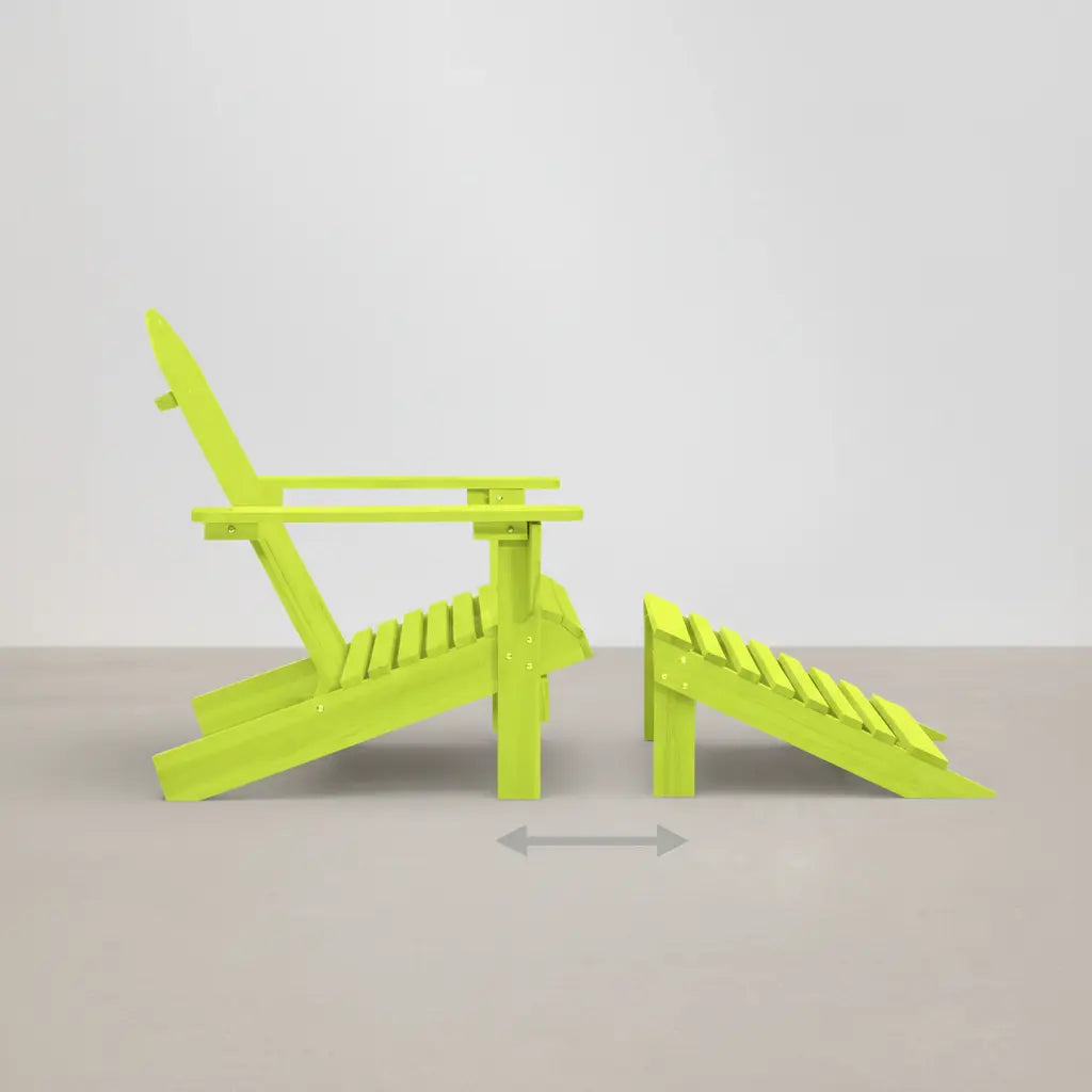Chaise de jardin Adirondack + repose pieds en bois de sapin Vert - Club Adirondack photo 6