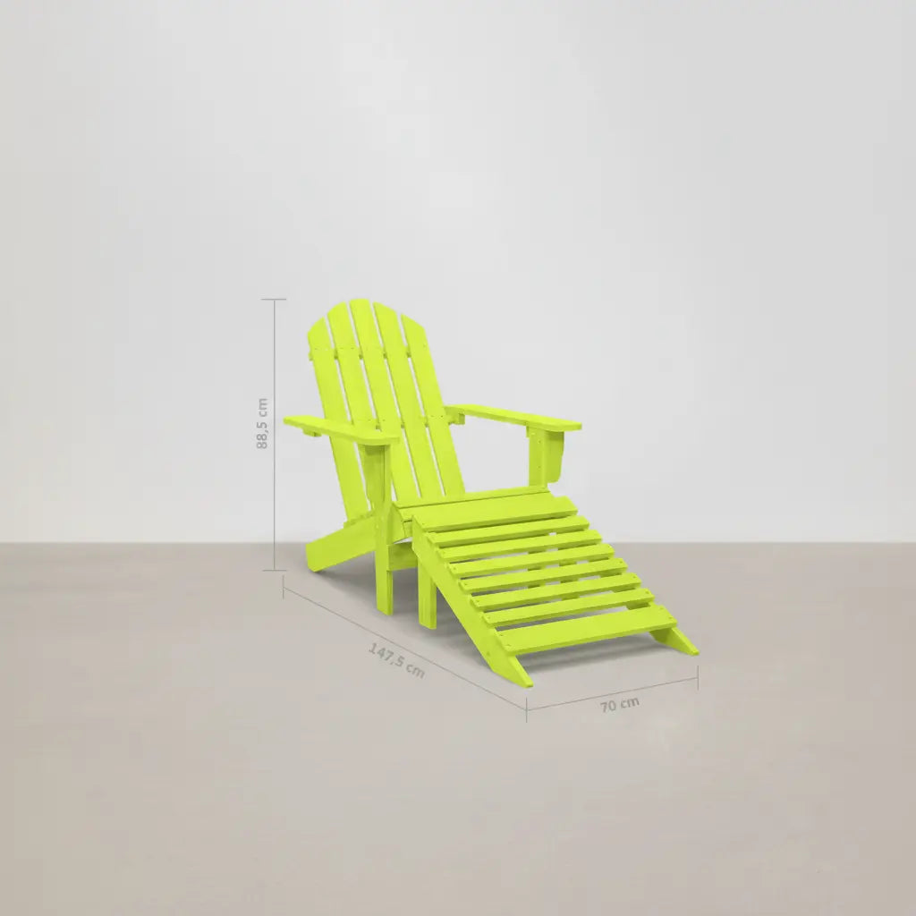 Chaise de jardin Adirondack + repose pieds en bois de sapin Vert - Club Adirondack photo 9