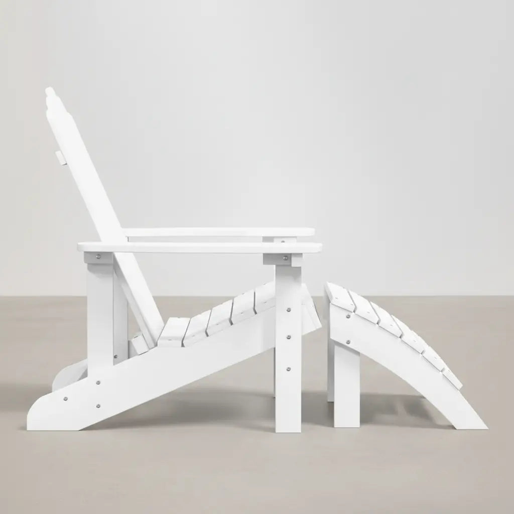 Chaise de jardin Adirondack + repose-pieds en résine Blanc | Club Adirondack photo 4