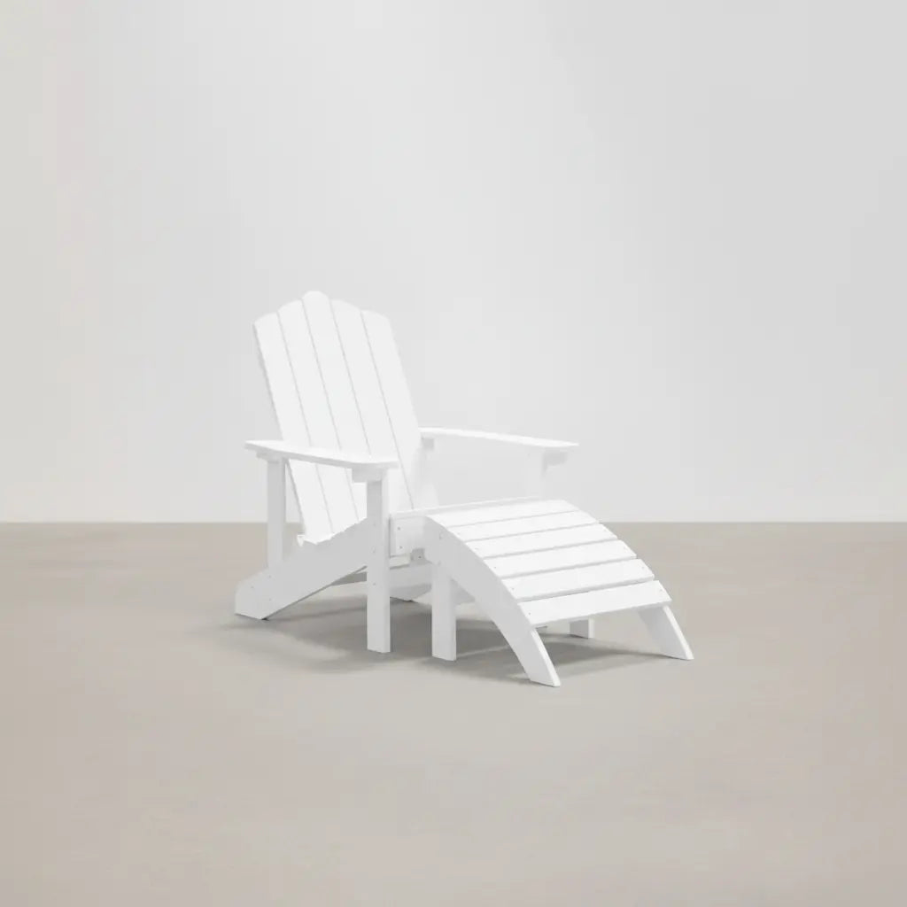 Chaise de jardin Adirondack + repose-pieds en résine Blanc | Club Adirondack photo 5