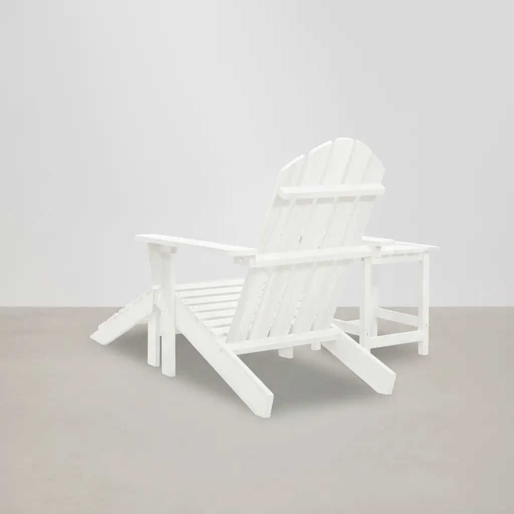 Chaise de jardin Adirondack + table basse + repose-pieds en bois de Sapin Blanc - Club Adirondack photo 5
