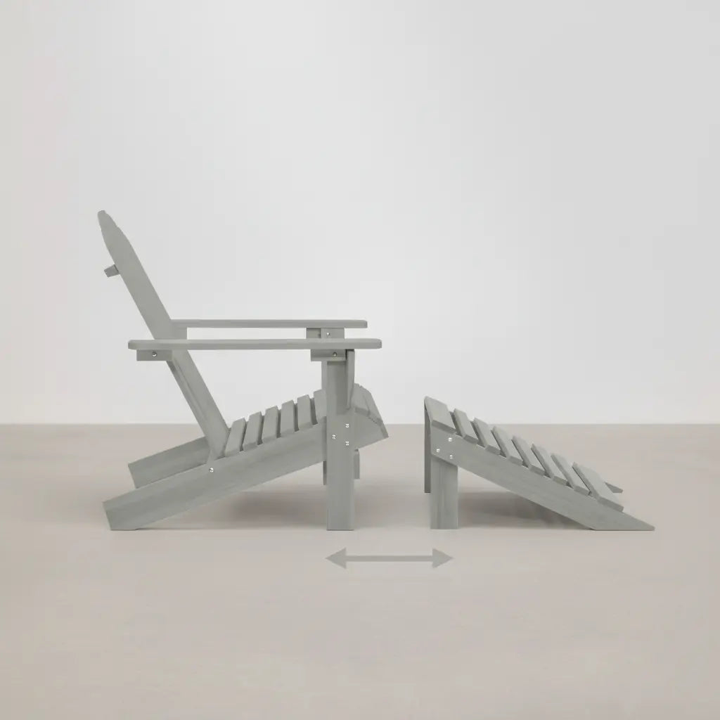 Chaise de jardin Adirondack + table basse + repose-pieds en bois de Sapin Gris - Club Adirondack photo 3