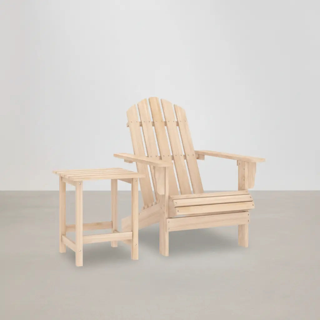 Chaise de jardin Adirondack + table basse en bois de sapin Beige - Club Adirondack photo 1