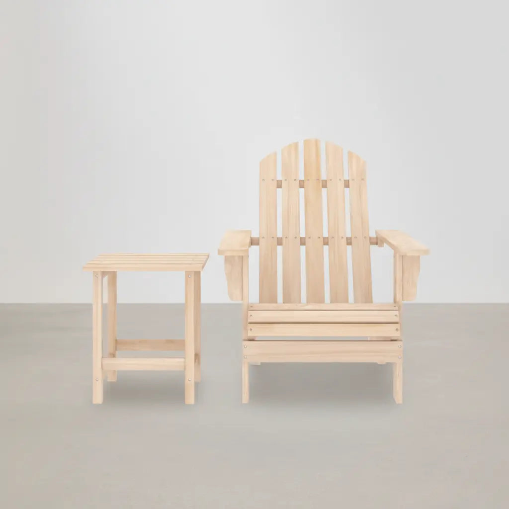 Chaise de jardin Adirondack + table basse en bois de sapin Beige - Club Adirondack photo 3