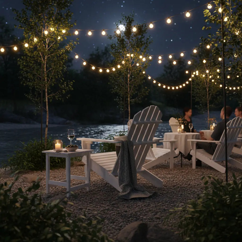 Chaise de jardin Adirondack + table basse en bois de sapin Blanc - Club Adirondack photo 2