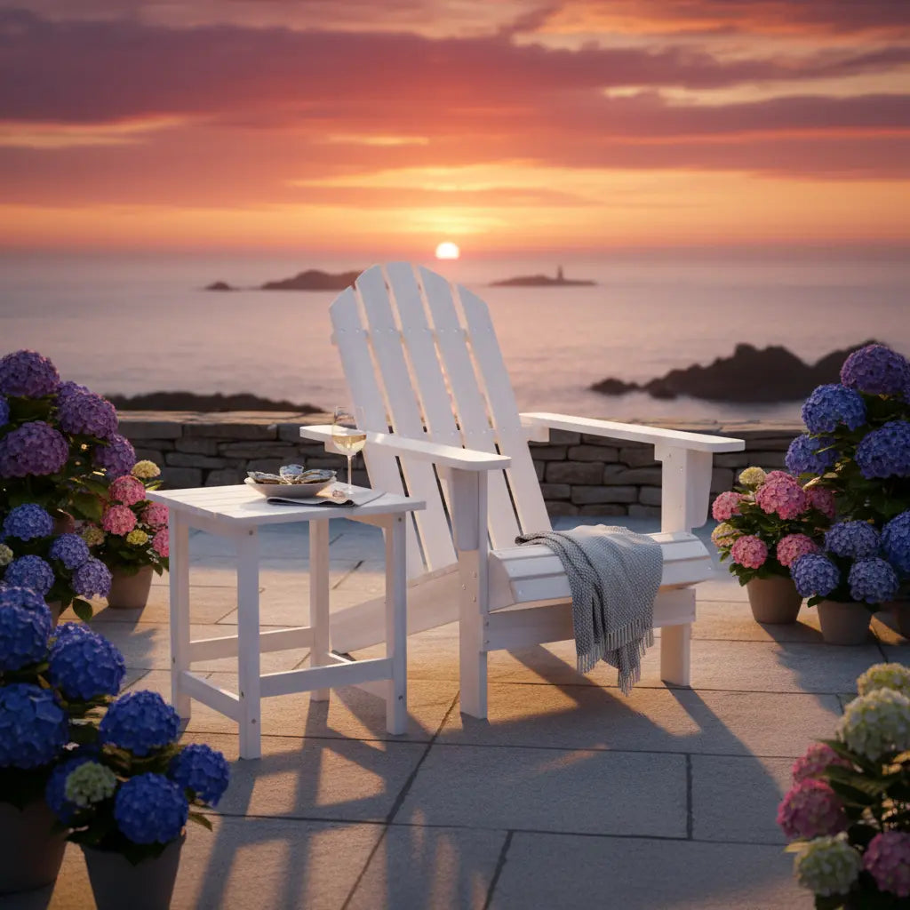 Chaise de jardin Adirondack + table basse en bois de sapin Blanc - Club Adirondack photo 3