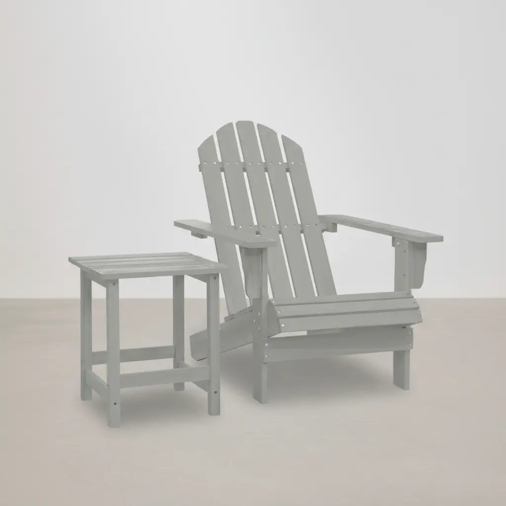 Chaise de jardin Adirondack + table basse en bois de sapin Gris - Club Adirondack photo 1