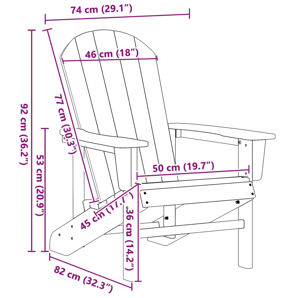 Chaise de jardin Adirondack en Résine Noir | Club Adirondack | photo 9