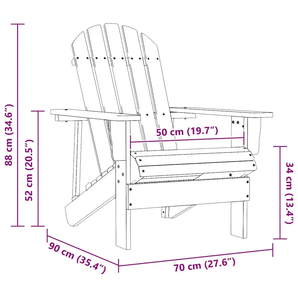 Chaise de jardin Adirondack en bois de sapin Orange - Photo 6