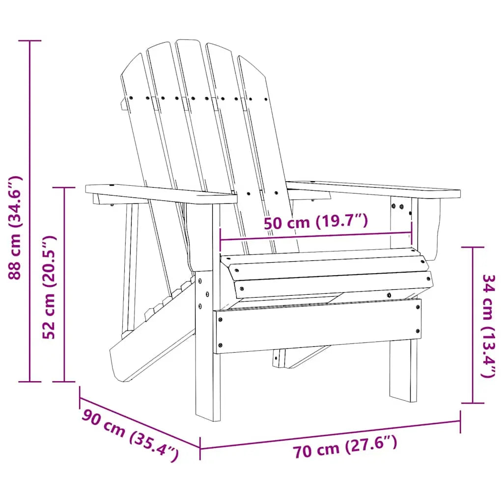 Chaise de jardin Adirondack en bois de sapin Rose - Photo 6