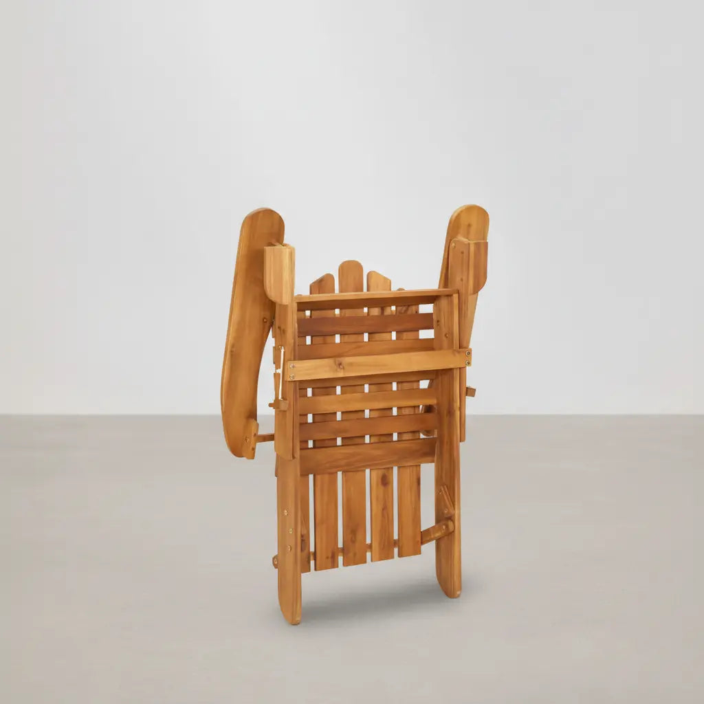 Chaise de jardin Adirondack pliable et repose-pieds en Bois d'acacia marron - Club Adirondack photo 4